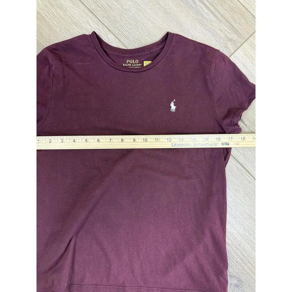 Polo Ralph Lauren Shirt Girls 16 Maroon Crew Neck Short Sleeve Pony Logo Tee